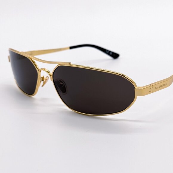 NEW BALENCIAGA BB0227S 001 MEN GOLD/ DARK GREY SUNGLASSES BALENCIAGA - Picture 5 of 12